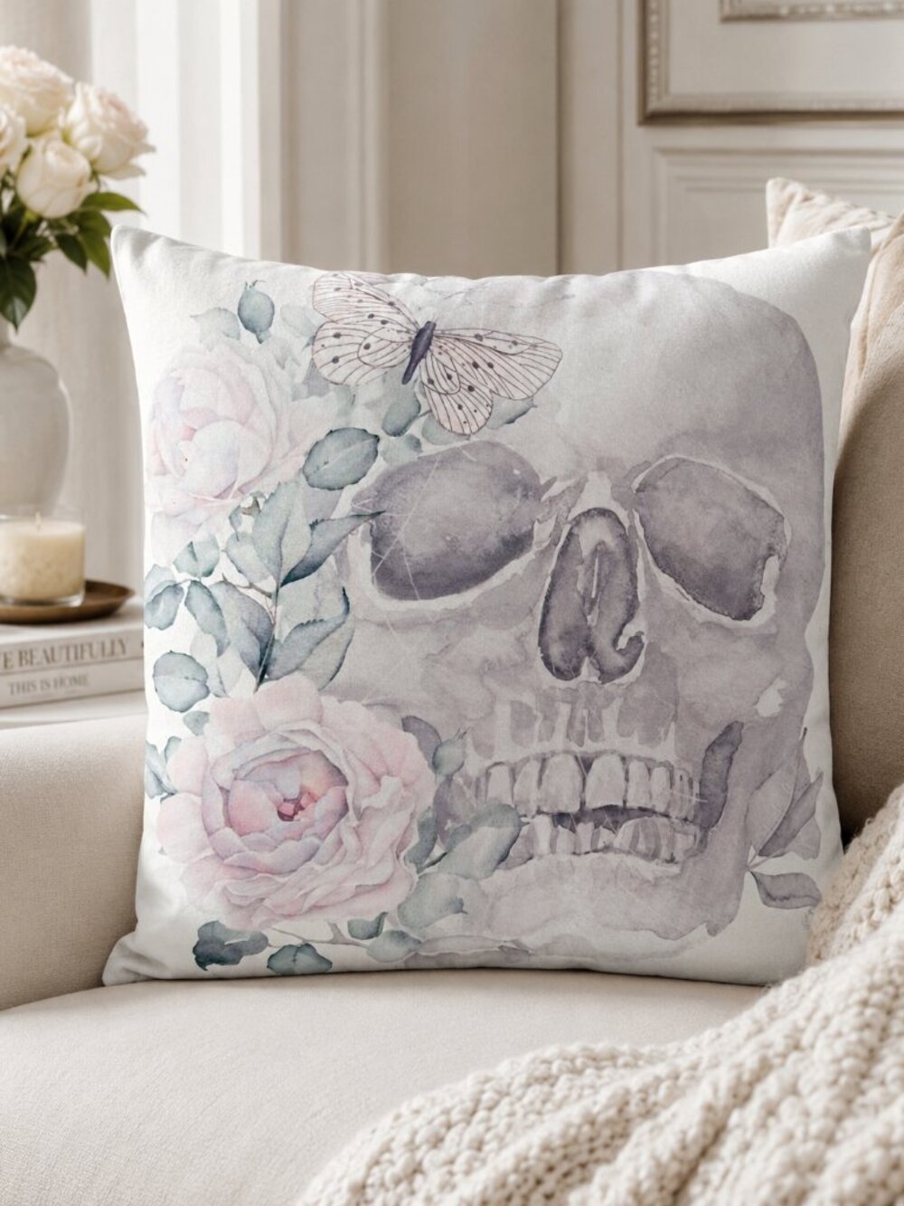 Ashland Halloween Goth Black Decorative Pillow 17.5x17.5